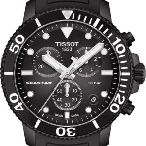 Tissot-Men’s Black Ion Seaster 1000 Chronograph Watch S-Tier