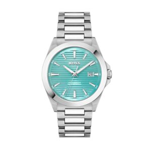Hugo Boss-STRIKE SILVER-TONE WATCH WITH GROOVED TURQUOISE DIAL