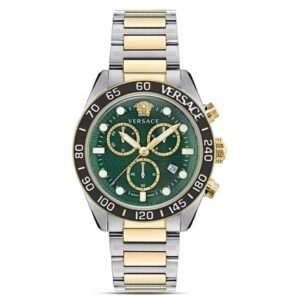 VERSACE-Greca Dome Men Quartz Green Dial Chronograph Stainless Steel Watch