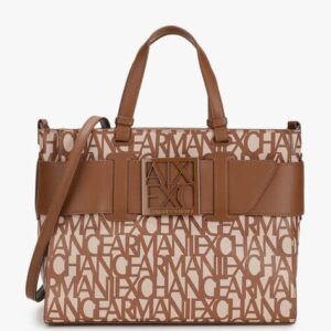 Armani exchange-susy all over logo print shopping bag