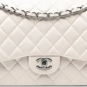 Chanel-Jumbo classic Flap Handbag S Tier (White)