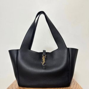 YVES SAINT LAURENT-Bea texture tote bag-S-Tier(Black)