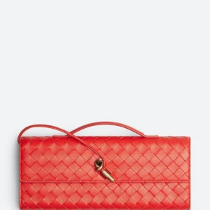 Bottega Veneta-Andiamo Top Handle Long Clutch (Red)