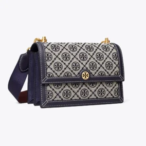 Tory burch-T monogram jacquard sholder bag S-Tier (Blue)