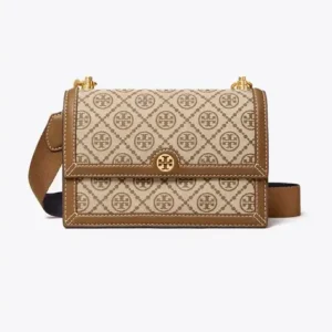 Tory burch-T monogram jacquard sholder bag S-Tier (Beige)