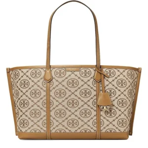 Tory Burch- Perry Tote Monogram Handbag Beige S-Tier