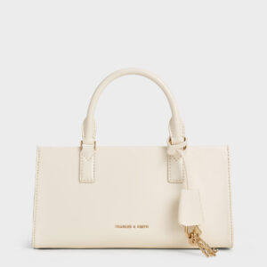 Charles & Keith-Kerry Top Handle Bag - Cream S+Tier