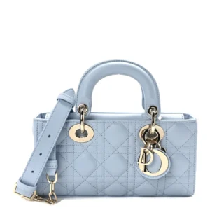 Dior-Lambskin Cannage Small Lady D-Joy Light Blue A+Tier